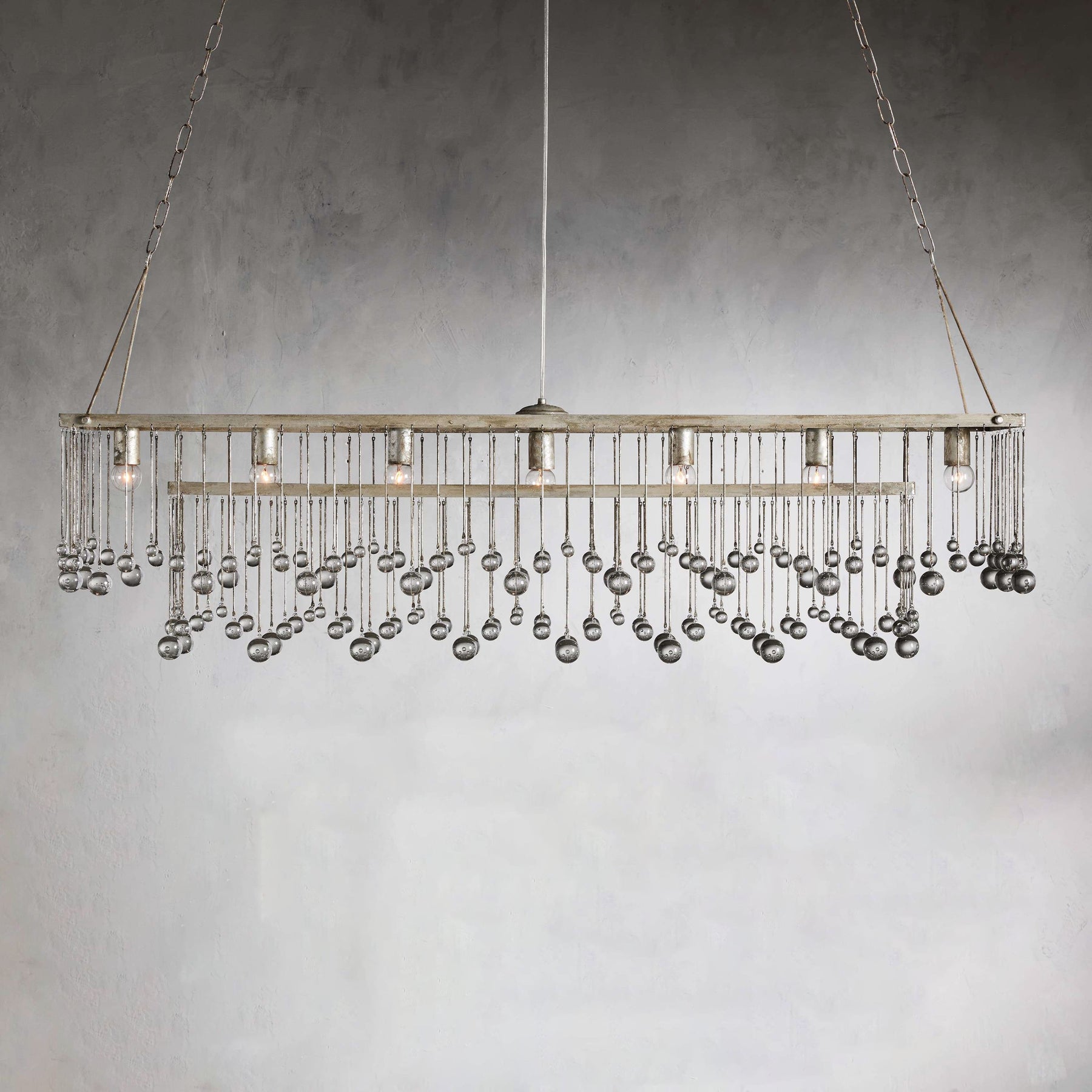 Aubrey Crystal Ball Rectangular Chandelier 47'' 60''