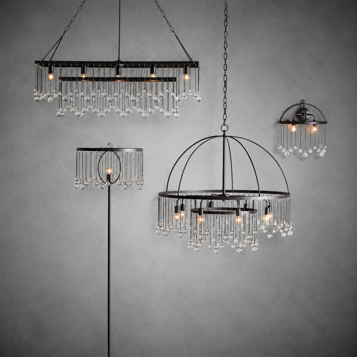 Aubrey Crystal Ball Round Chandelier 5 Light / 8 Light