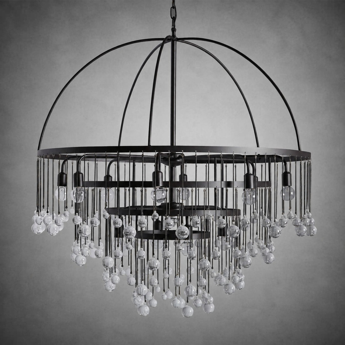 Aubrey Modern Crystal Ball 4 Tier Chandelier