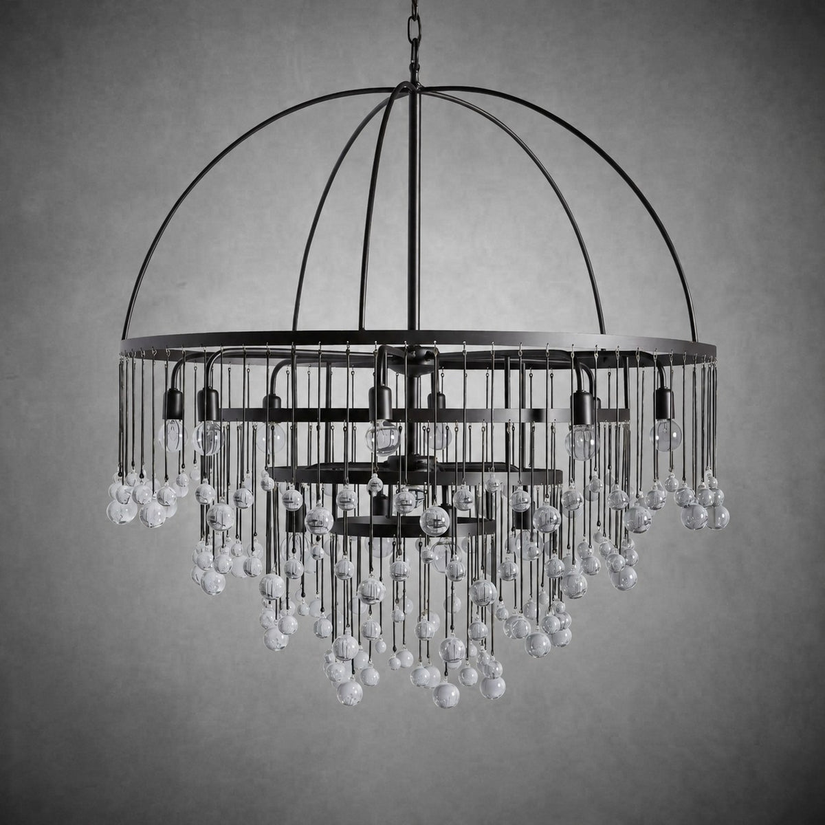 Aubrey Modern Crystal Ball 4 Tier Chandelier