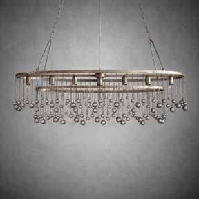 Aubrey Oval Crystal Ball 7 Light Chandelier