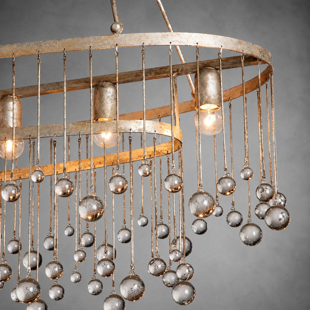 Aubrey Oval Crystal Ball 7 Light Chandelier