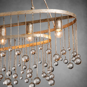Aubrey Oval Crystal Ball 7 Light Chandelier