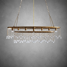 Aubrey Oval Crystal Ball 7 Light Chandelier