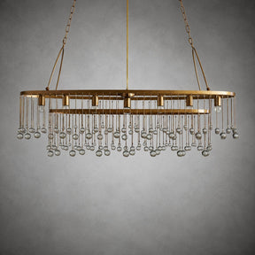 Aubrey Oval Crystal Ball 7 Light Chandelier
