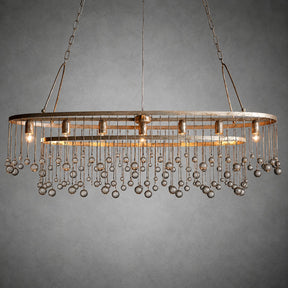 Aubrey Oval Crystal Ball 7 Light Chandelier