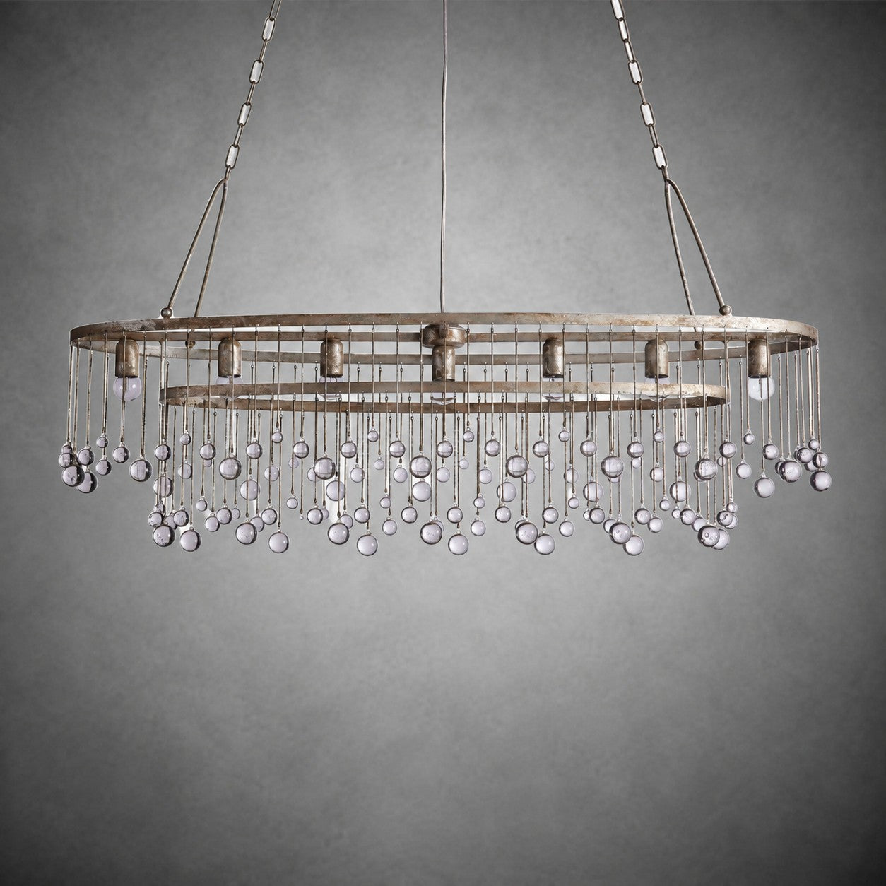 Aubrey Oval Crystal Ball 7 Light Chandelier