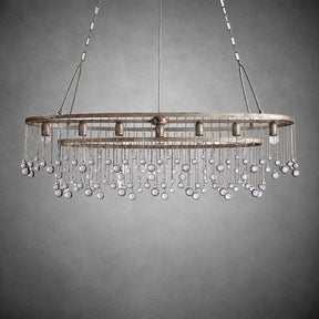 Aubrey Oval Crystal Ball 7 Light Chandelier