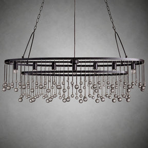 Aubrey Oval Crystal Ball 7 Light Chandelier