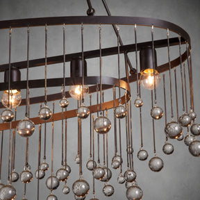 Aubrey Oval Crystal Ball 7 Light Chandelier