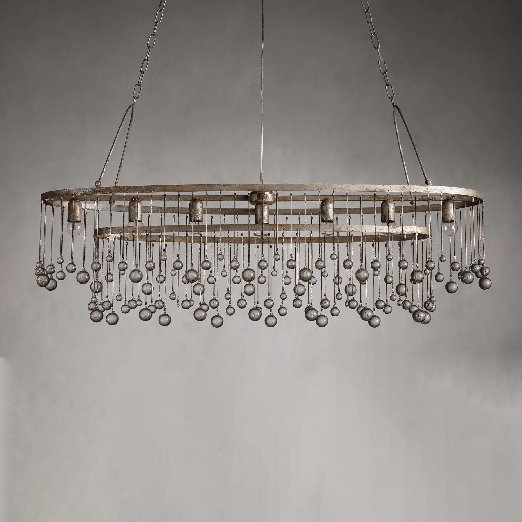 Aubrey Oval Crystal Ball 7 Light Chandelier
