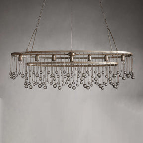 Aubrey Oval Crystal Ball 7 Light Chandelier