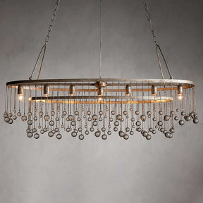 Aubrey Oval Crystal Ball 7 Light Chandelier