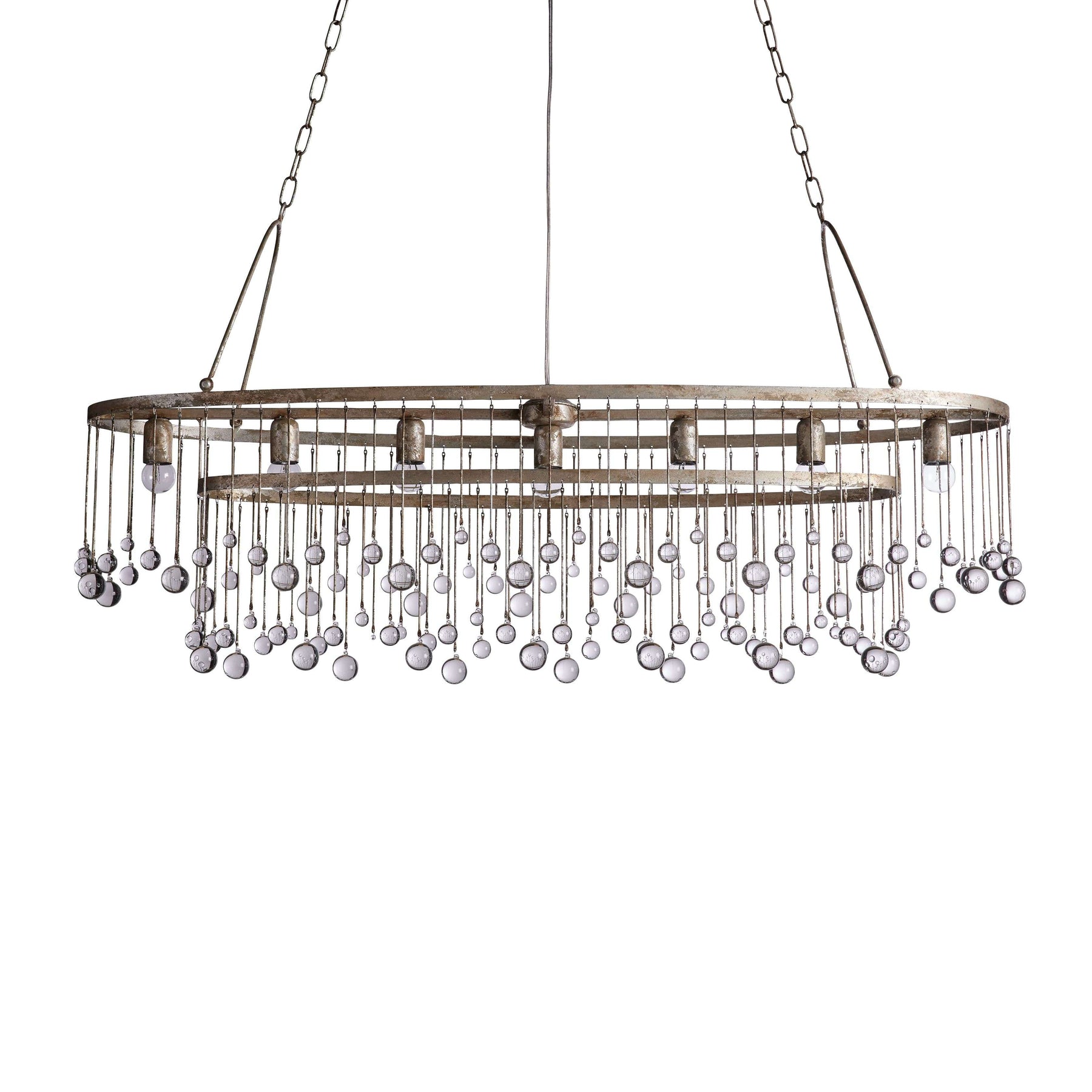 Aubrey Oval Crystal Ball 7 Light Chandelier