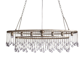 Aubrey Oval Crystal Ball 7 Light Chandelier