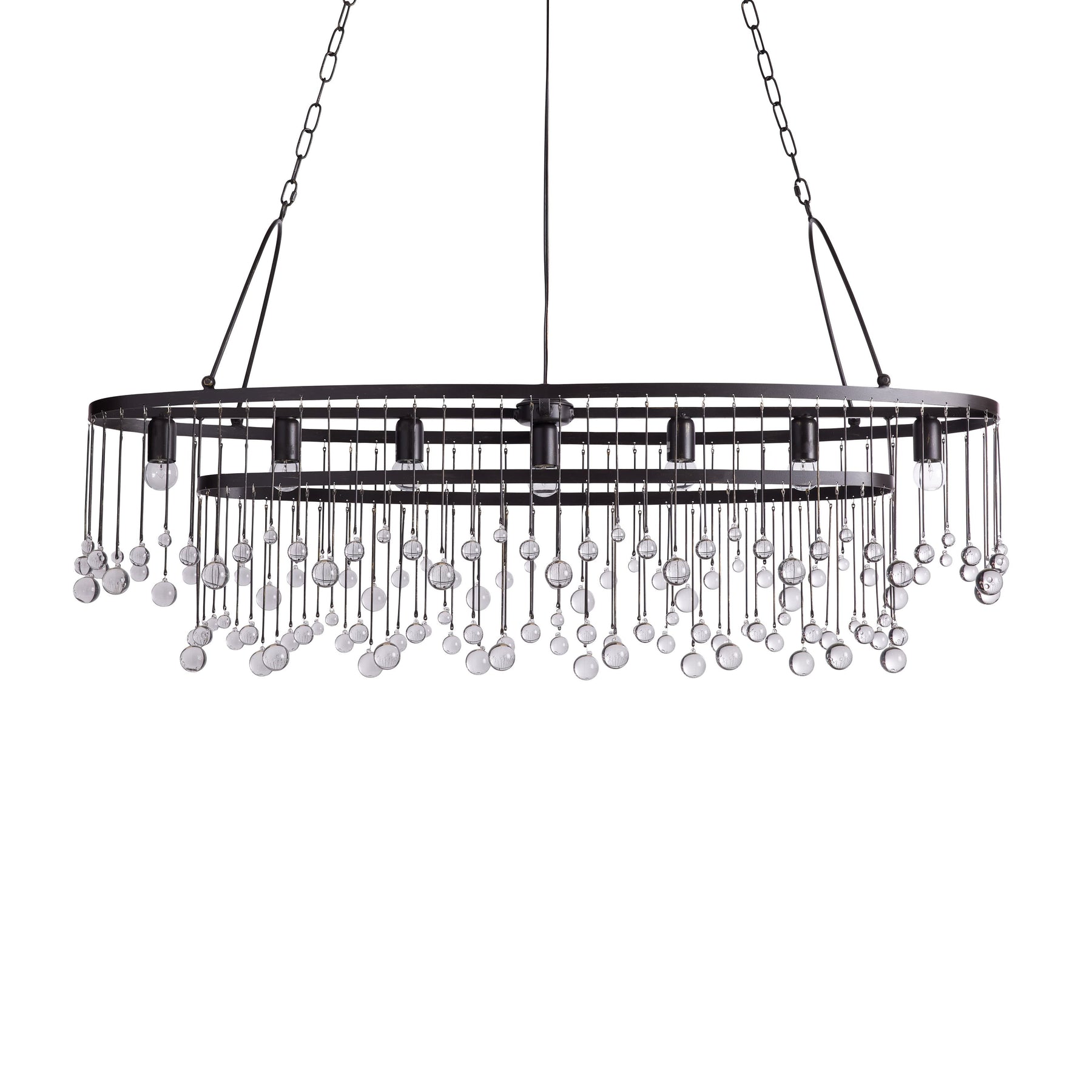 Aubrey Oval Crystal Ball 7 Light Chandelier