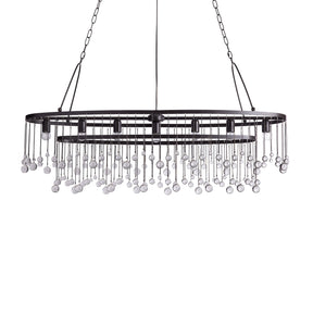 Aubrey Oval Crystal Ball 7 Light Chandelier