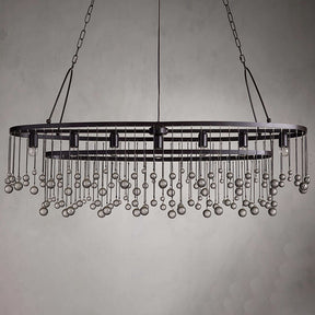 Aubrey Oval Crystal Ball 7 Light Chandelier