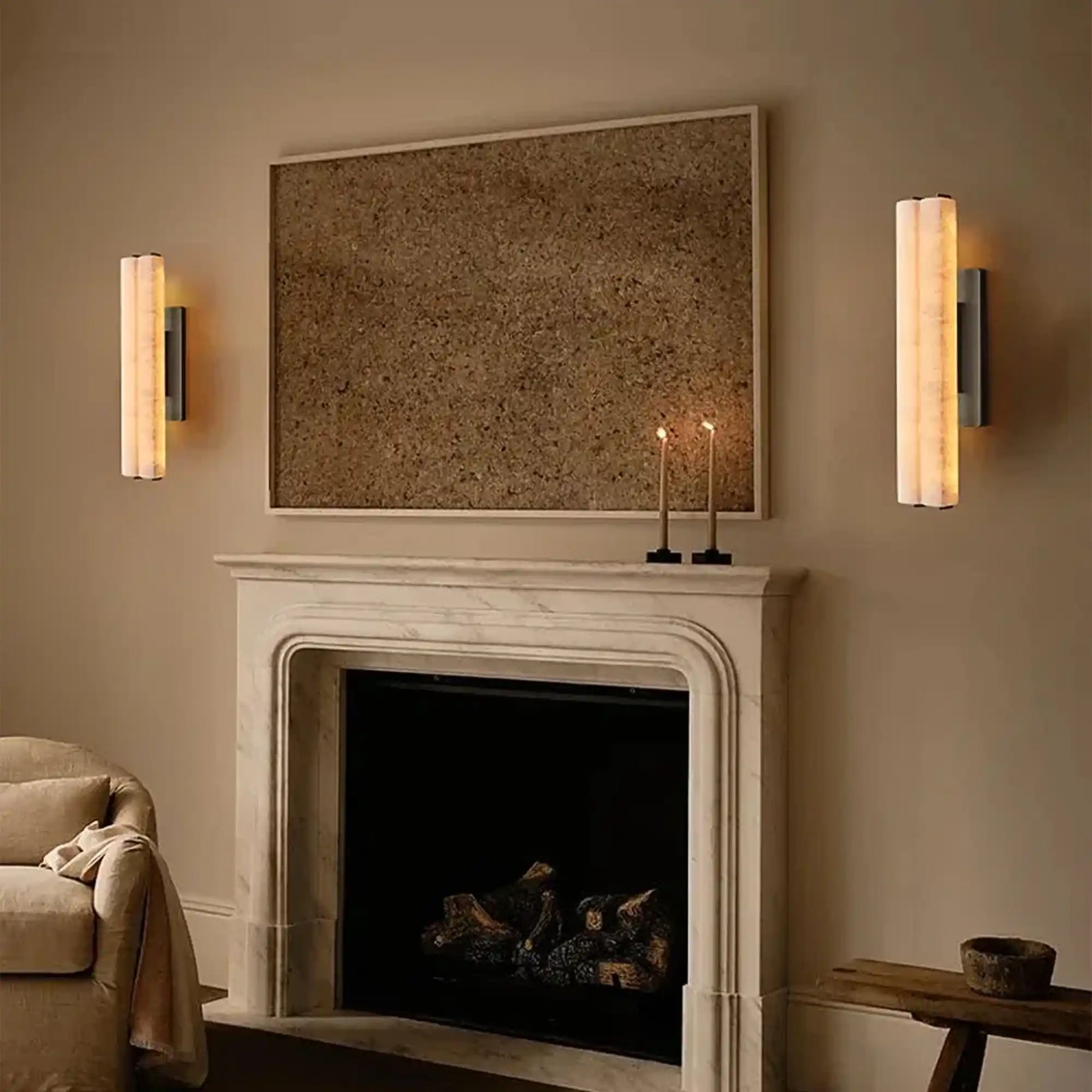 Auduben Alabaster Double Sconce