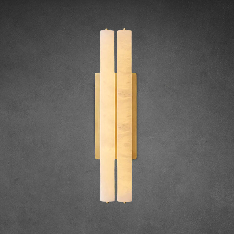 Auduben Alabaster Double Sconce