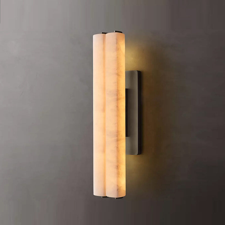 Auduben Alabaster Double Sconce