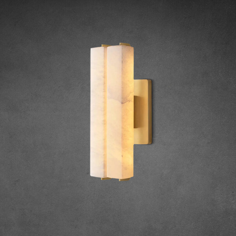 Auduben Alabaster Double Sconce
