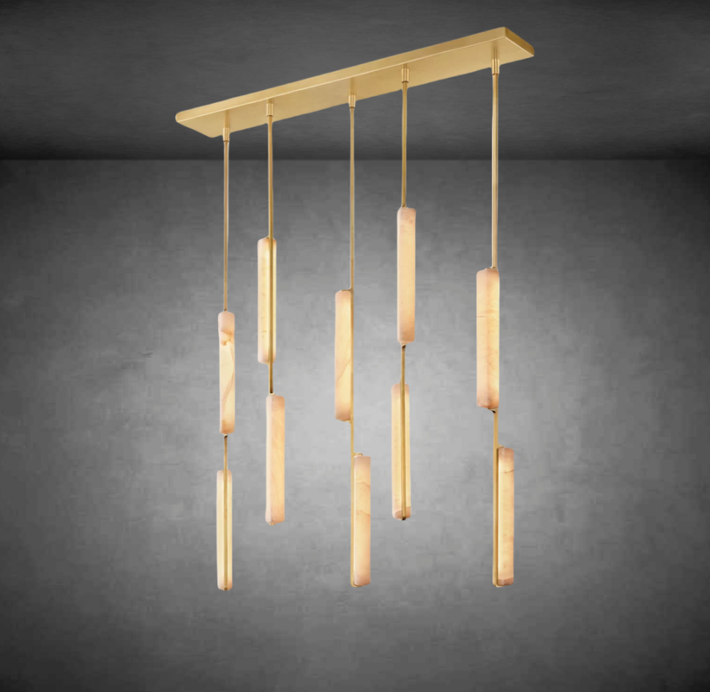 Auduben Alabaster Linear Chandelier 54"