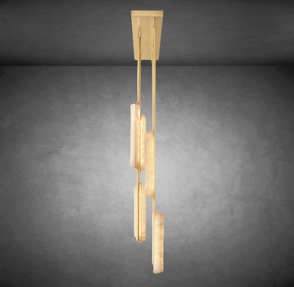 Auduben Alabaster Linear Chandelier 54"
