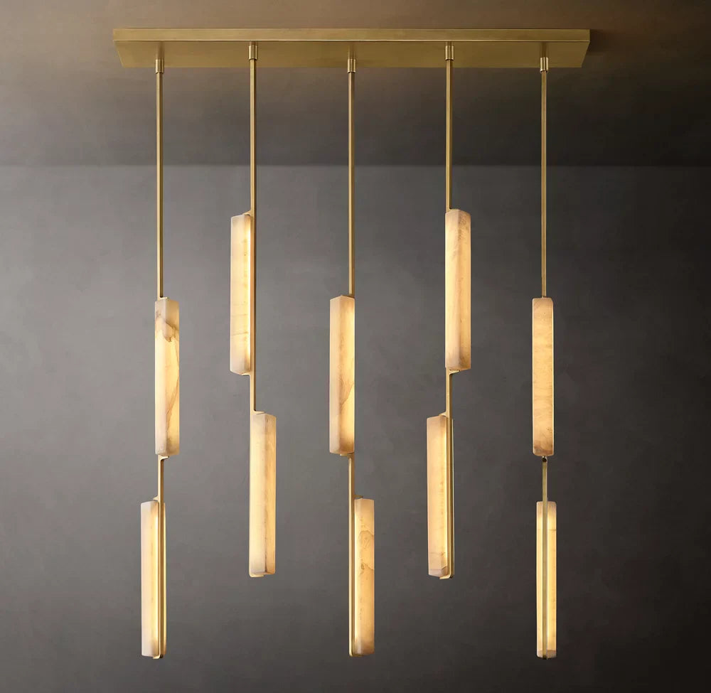 Auduben Alabaster Linear Chandelier 54"
