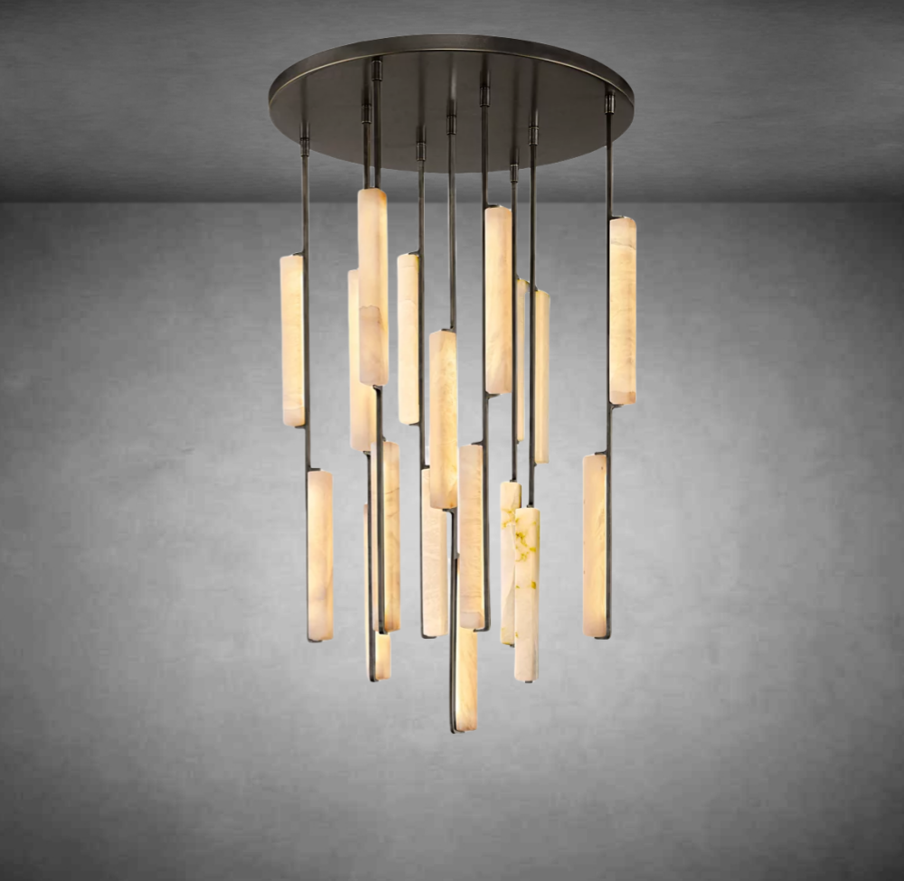 Auduben Alabaster Round Chandelier