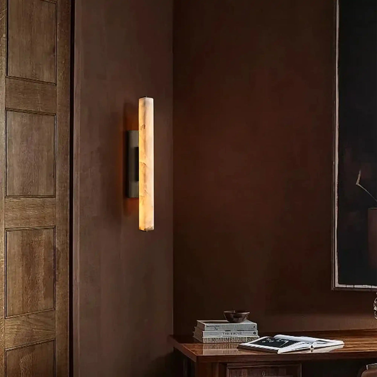 Auduben Alabaster Single Sconce