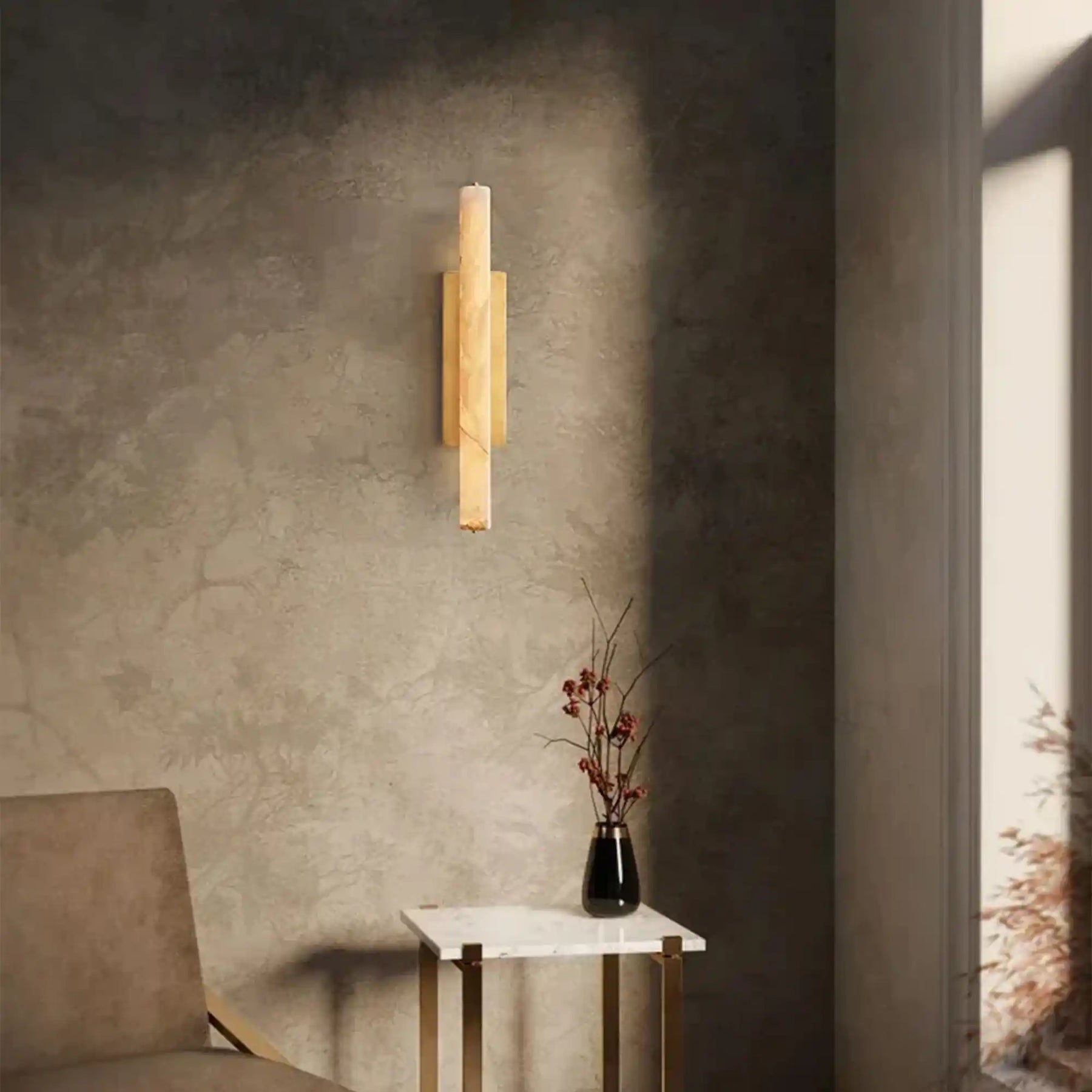 Auduben Alabaster Single Sconce