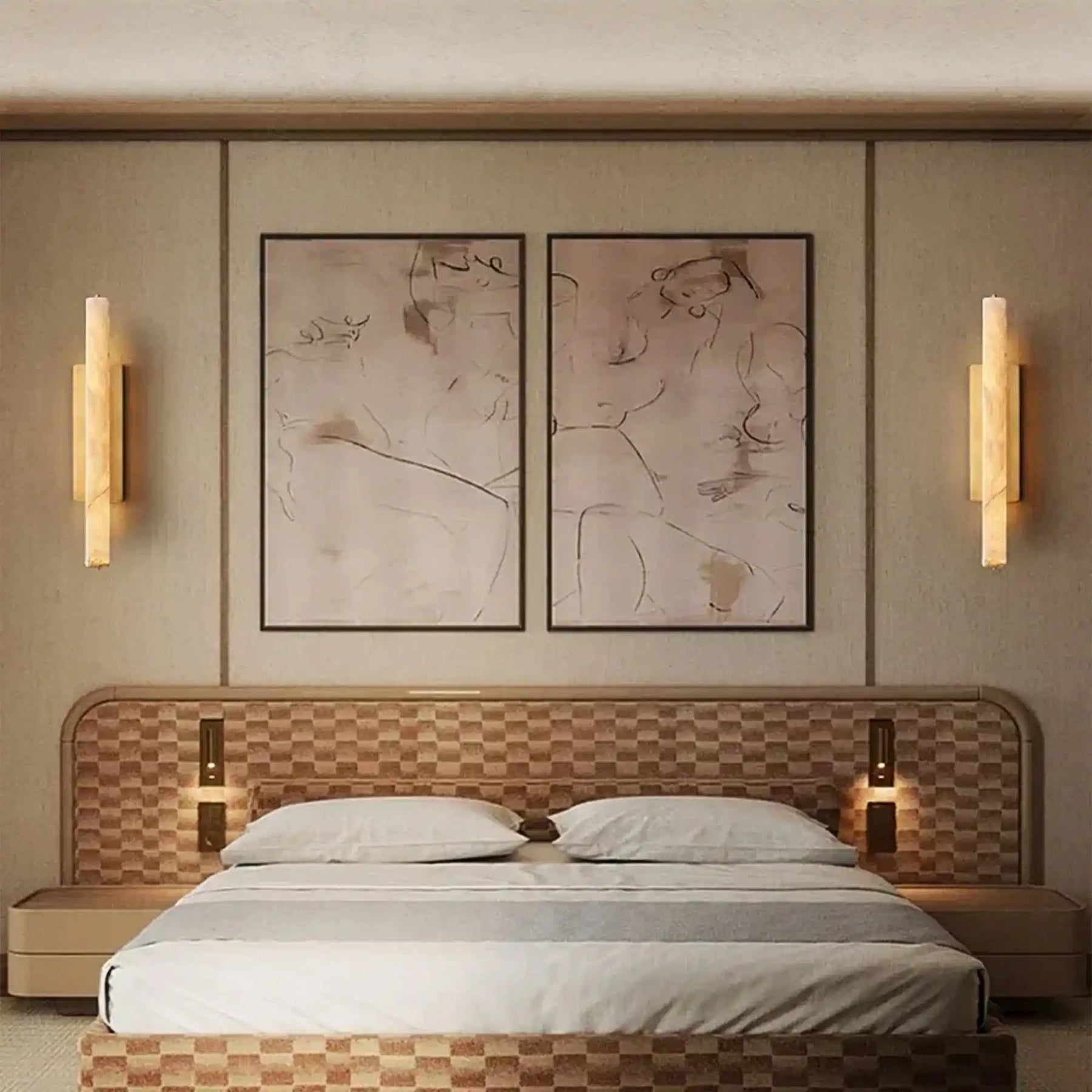 Auduben Alabaster Single Sconce