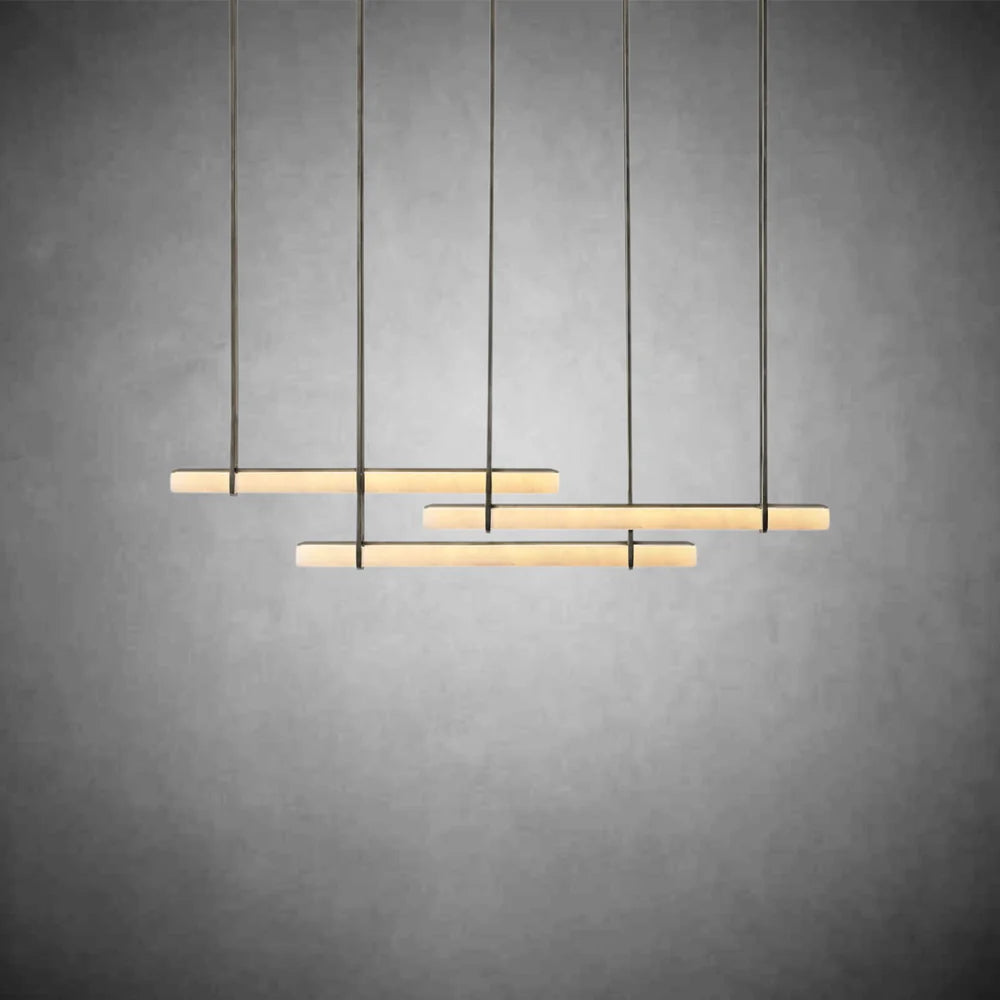 Auduben Alabaster Triple Bar Linear Chandelier