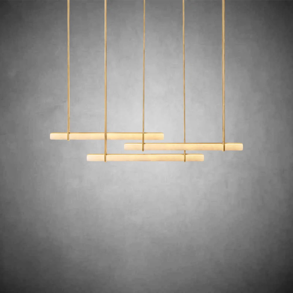Auduben Alabaster Triple Bar Linear Chandelier