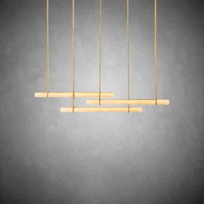Auduben Alabaster Triple Bar Linear Chandelier