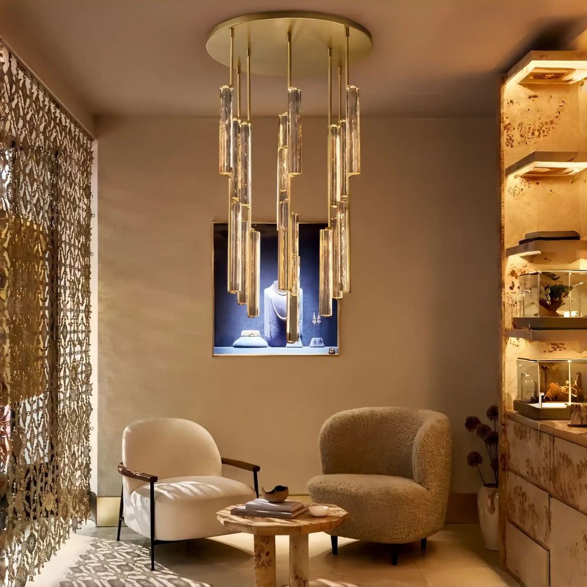 Auduben Crystal Round Chandelier