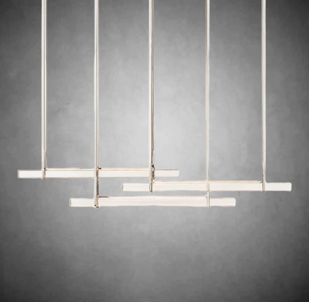 Auduben Crystal Triple Bar Linear Chandelier