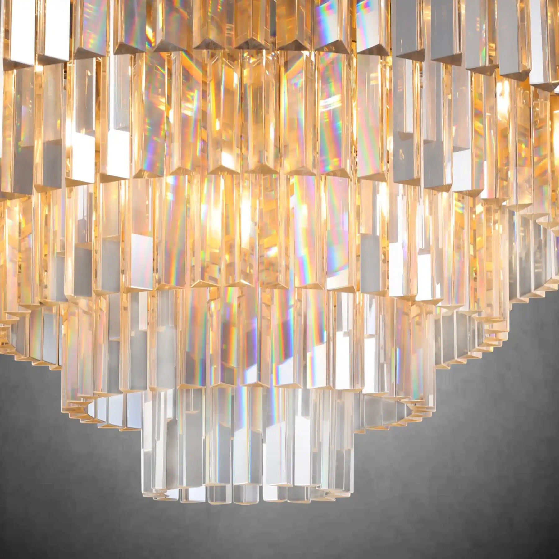 Aurora Series K9 Crystal Tiered Round Chandelier 19" 31" 43" For Living Room Dinning Room