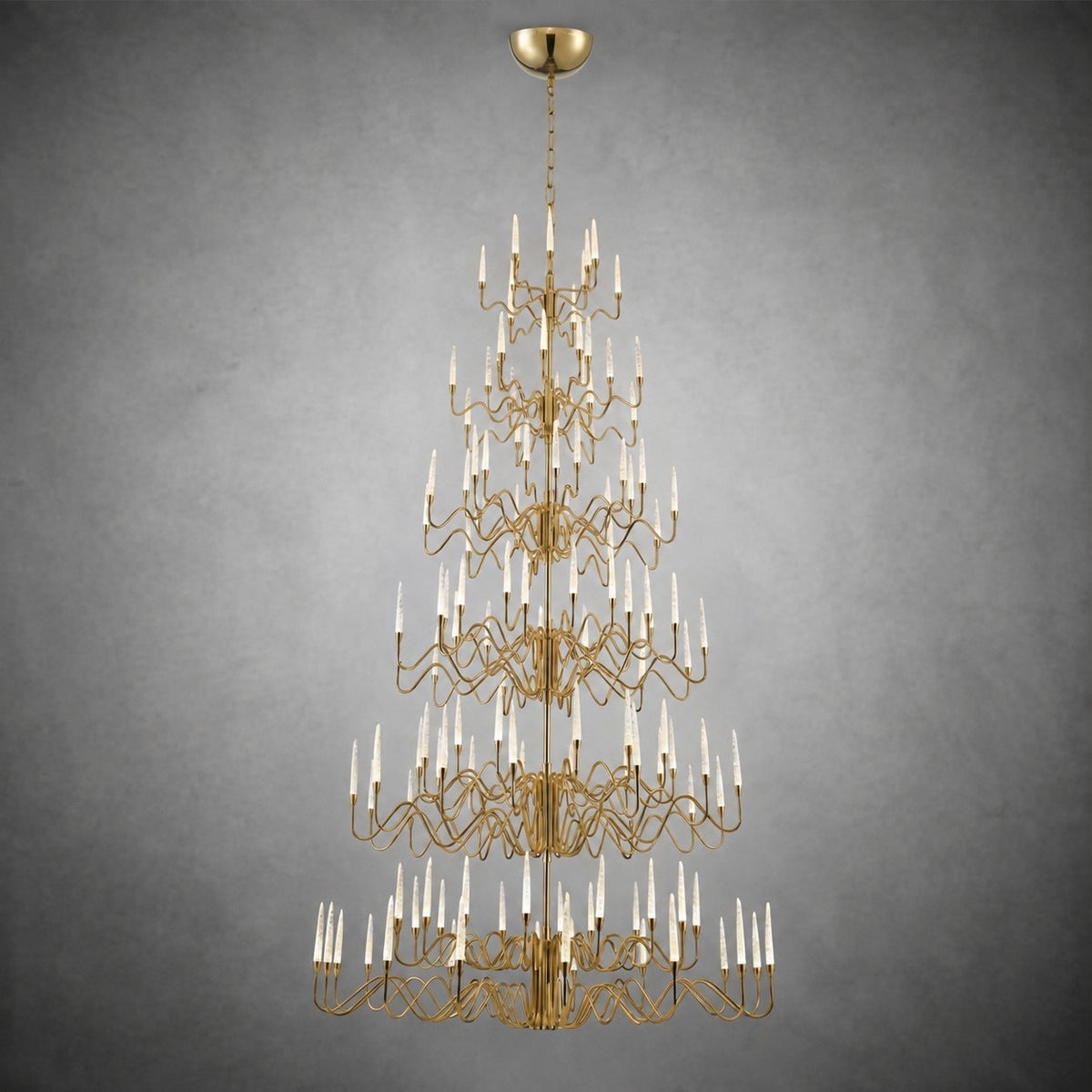 Ashford Cascading Large Handmade Glass Chandelier 63"