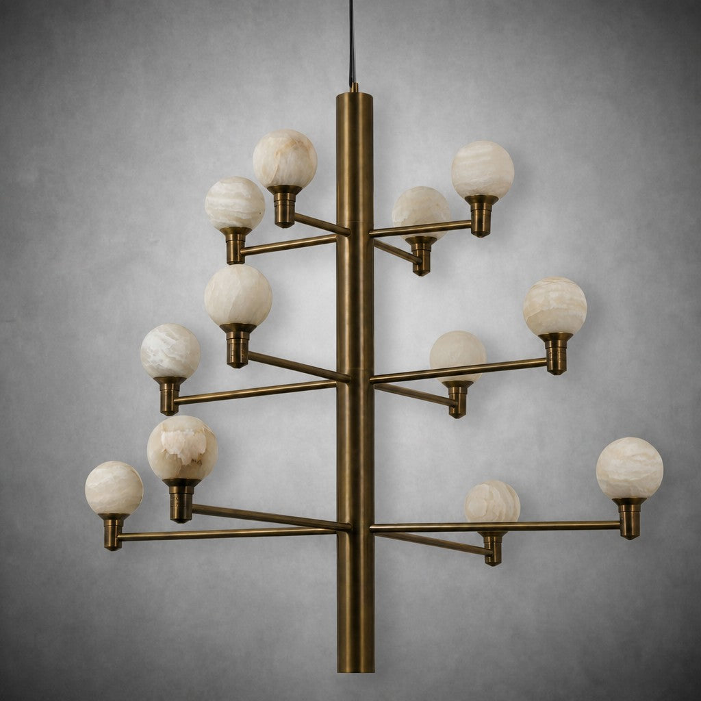 Ramo Modern Large Alabaster Globe Chandelier