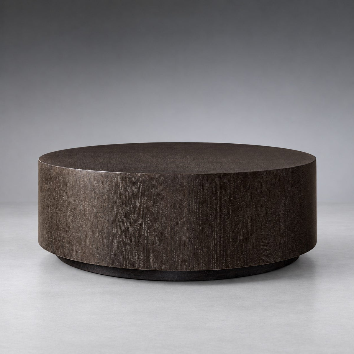 Oak Wood Round Plinth Coffee Table