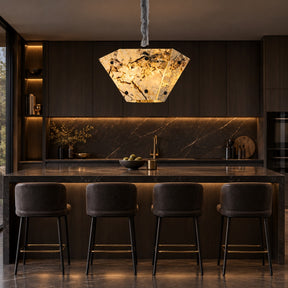 Modern Faceted Snowcrest White Luxury stone Chandelier
