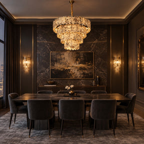 Grand Four-Tier Snowcrest White Luxury stone Chandelier