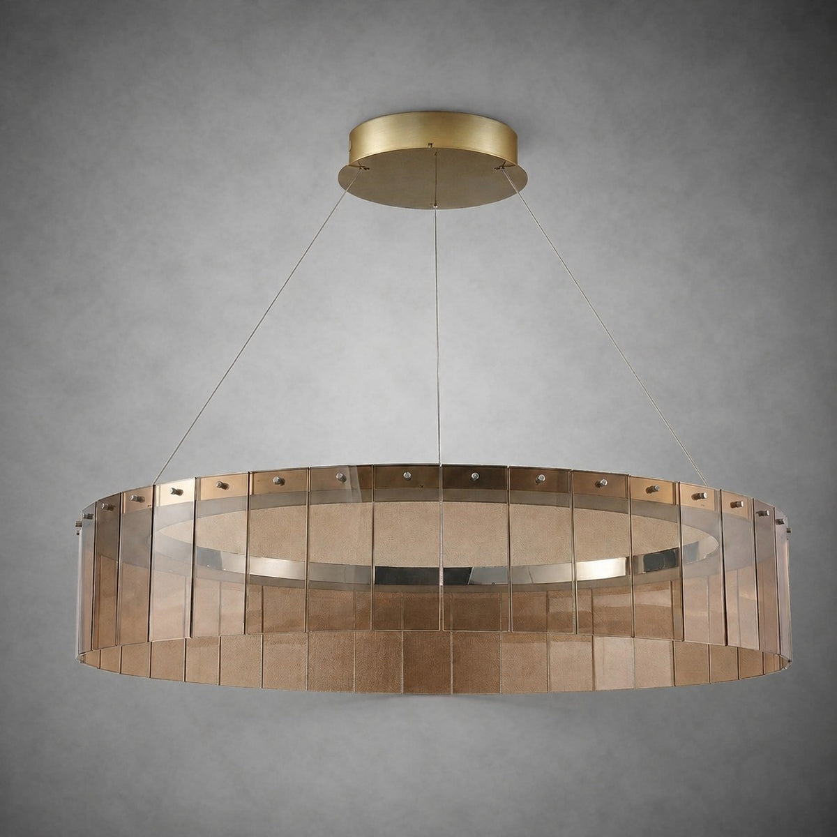 Dalton Glass Circular Chandelier 39"