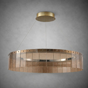 Dalton Glass Circular Chandelier 39"