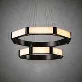Facetra Hexagonal Black Ring Chandelier
