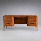 Mappa Burl Wood Curved Workspace Table