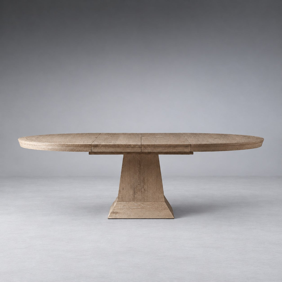Round Oak Extension Dining Table with Leaves