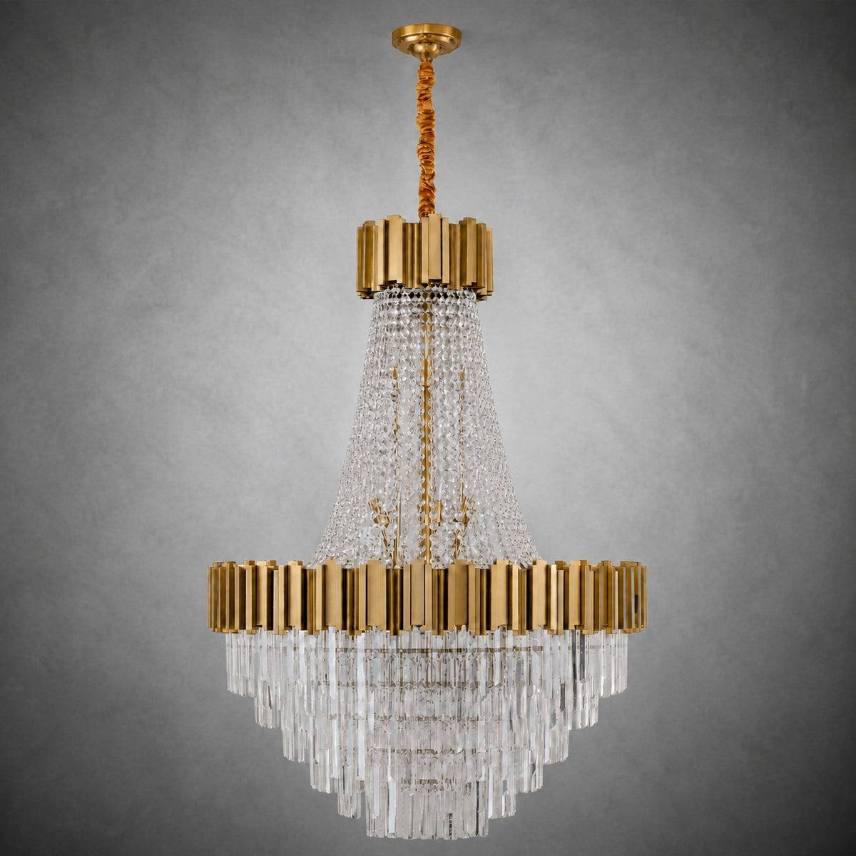 Inverted Triangle Crystal Round Pendant 910 - Copper